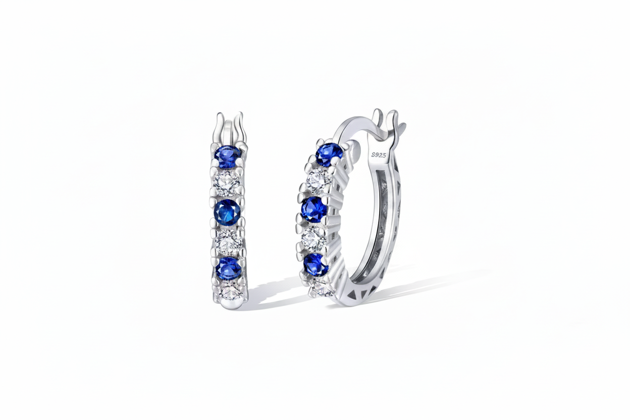 Daisy Blue Hoops