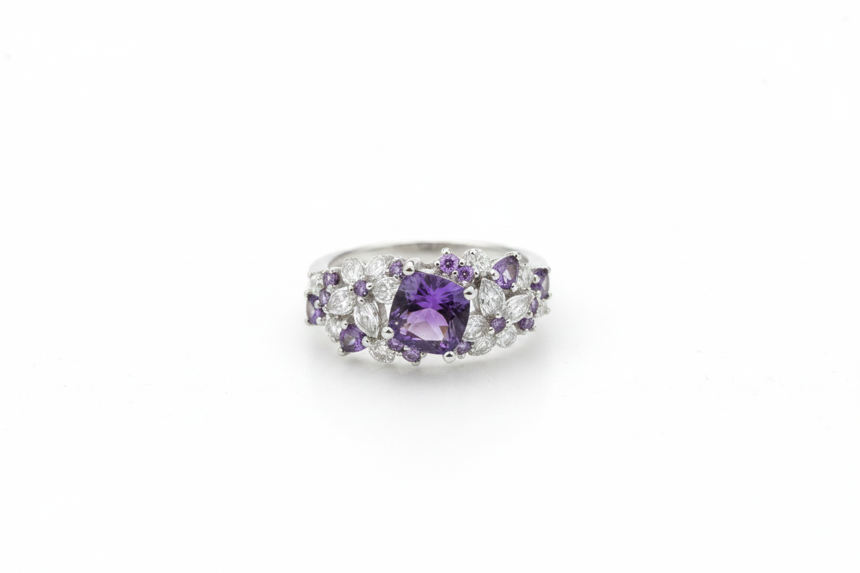 Raine Amethyst Flower Ring
