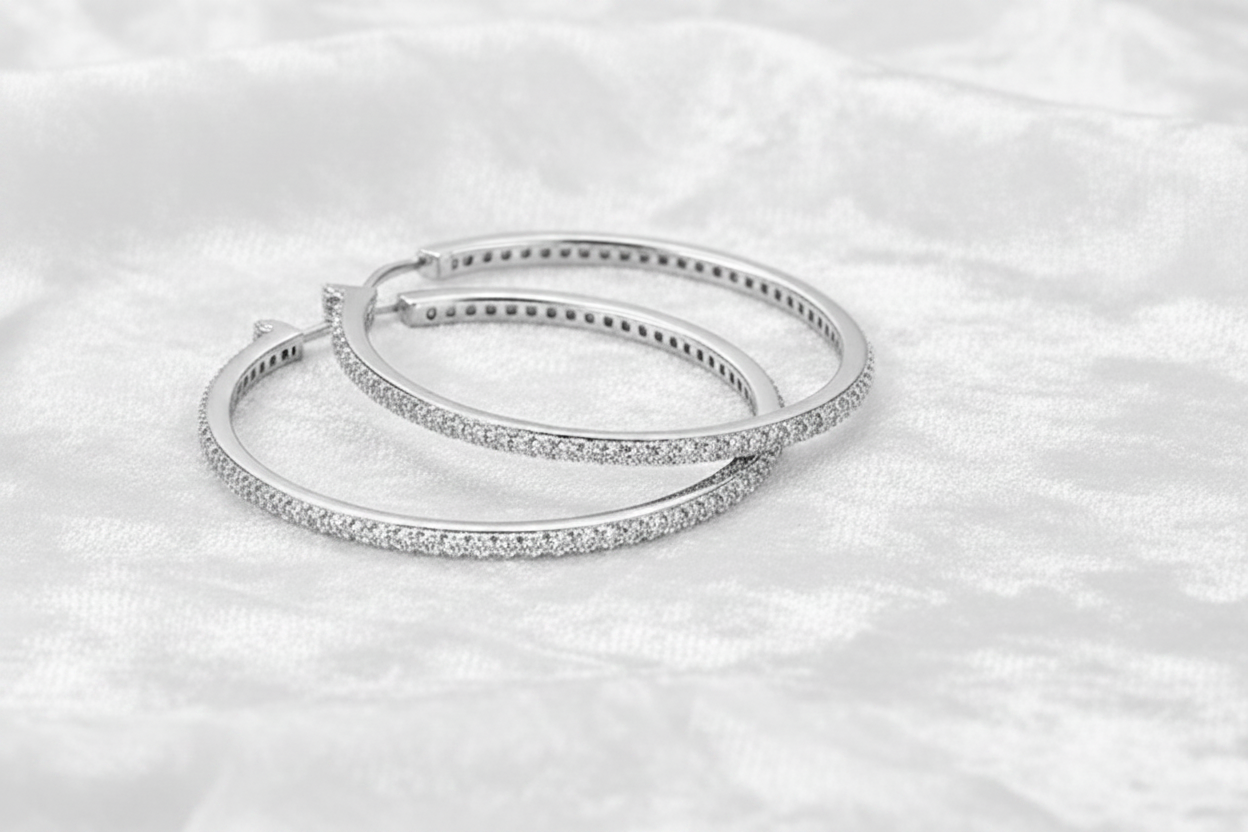 Genevieve Diamond Hoops