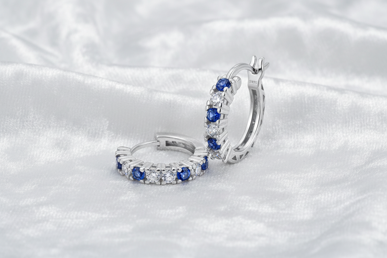Daisy Blue Hoops
