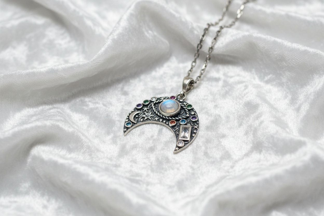 Chakra Moonstone Eye Necklace