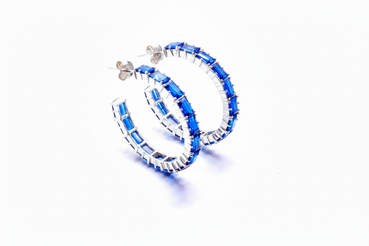 Sienna Sapphire Hoops