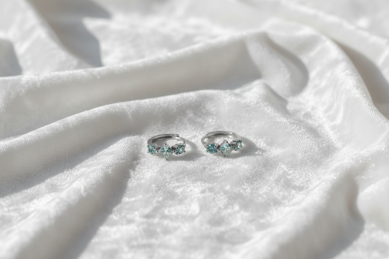 Rhita Aquamarine Huggies