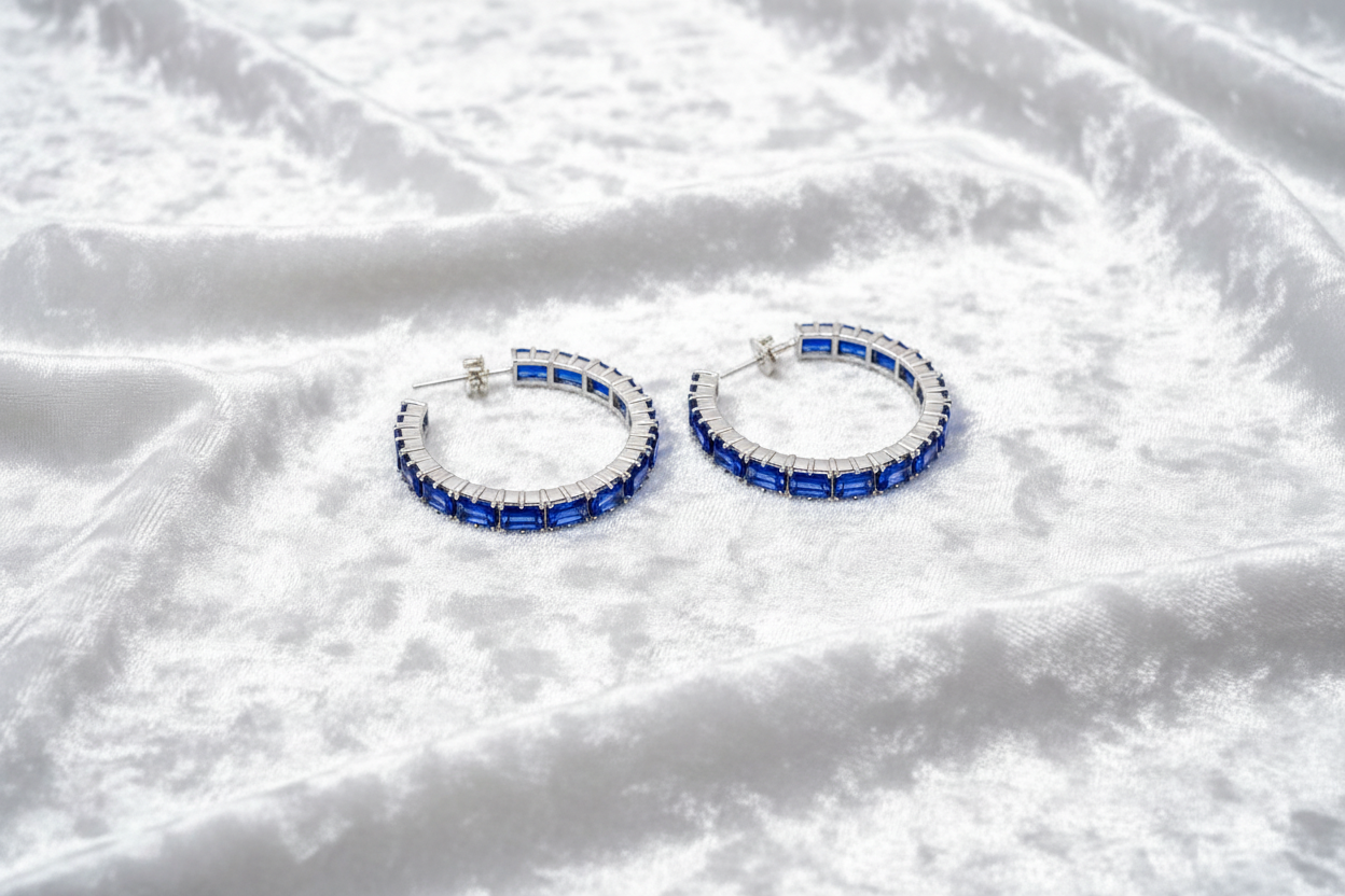 Sienna Sapphire Hoops